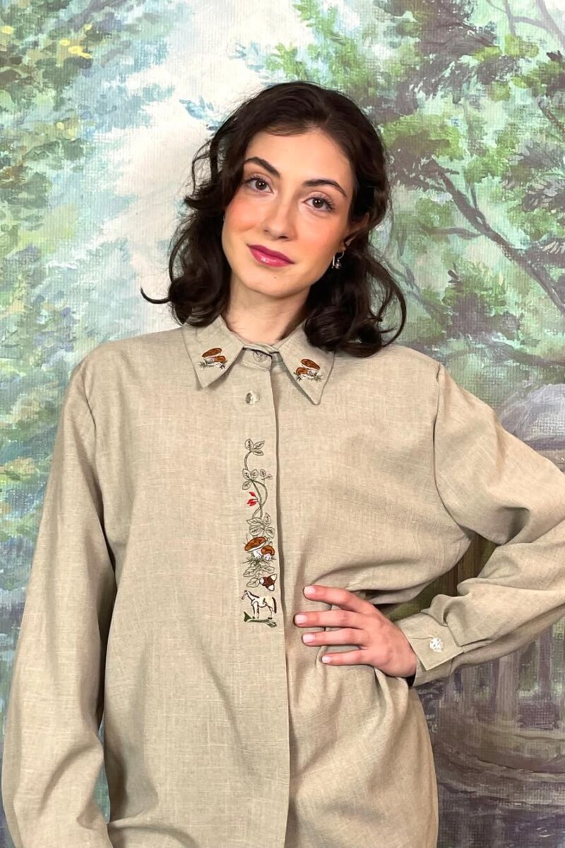 Vintage Embroidered Horse Blouse