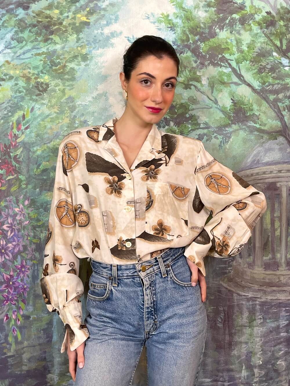 Vintage Neutral Graphic Print Shirt