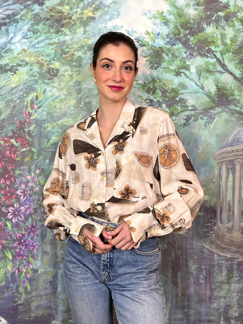 Vintage Neutral Graphic Print Shirt