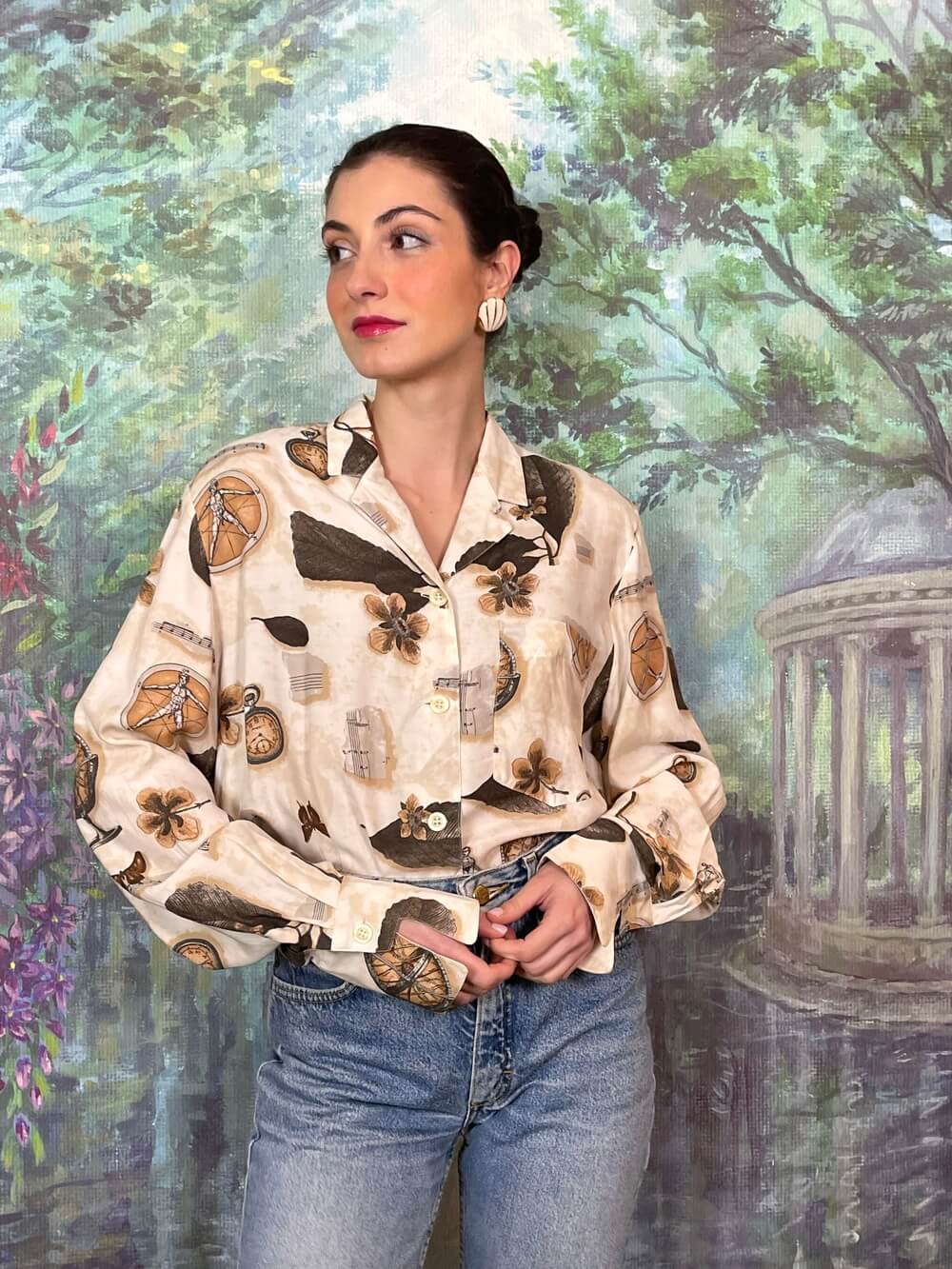 Vintage Neutral Graphic Print Shirt