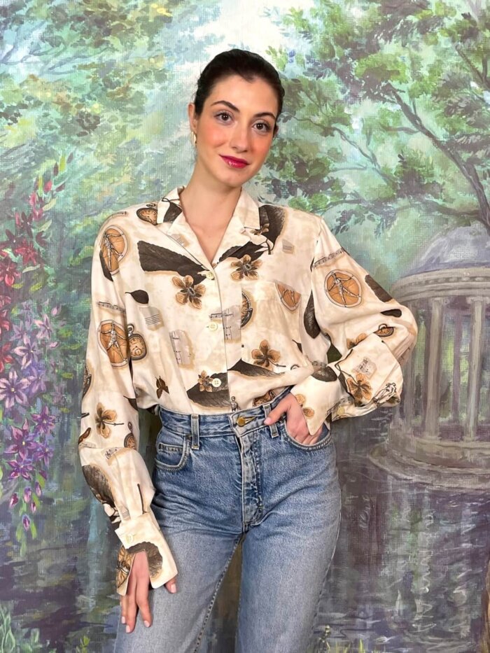 Vintage Neutral Graphic Print Shirt