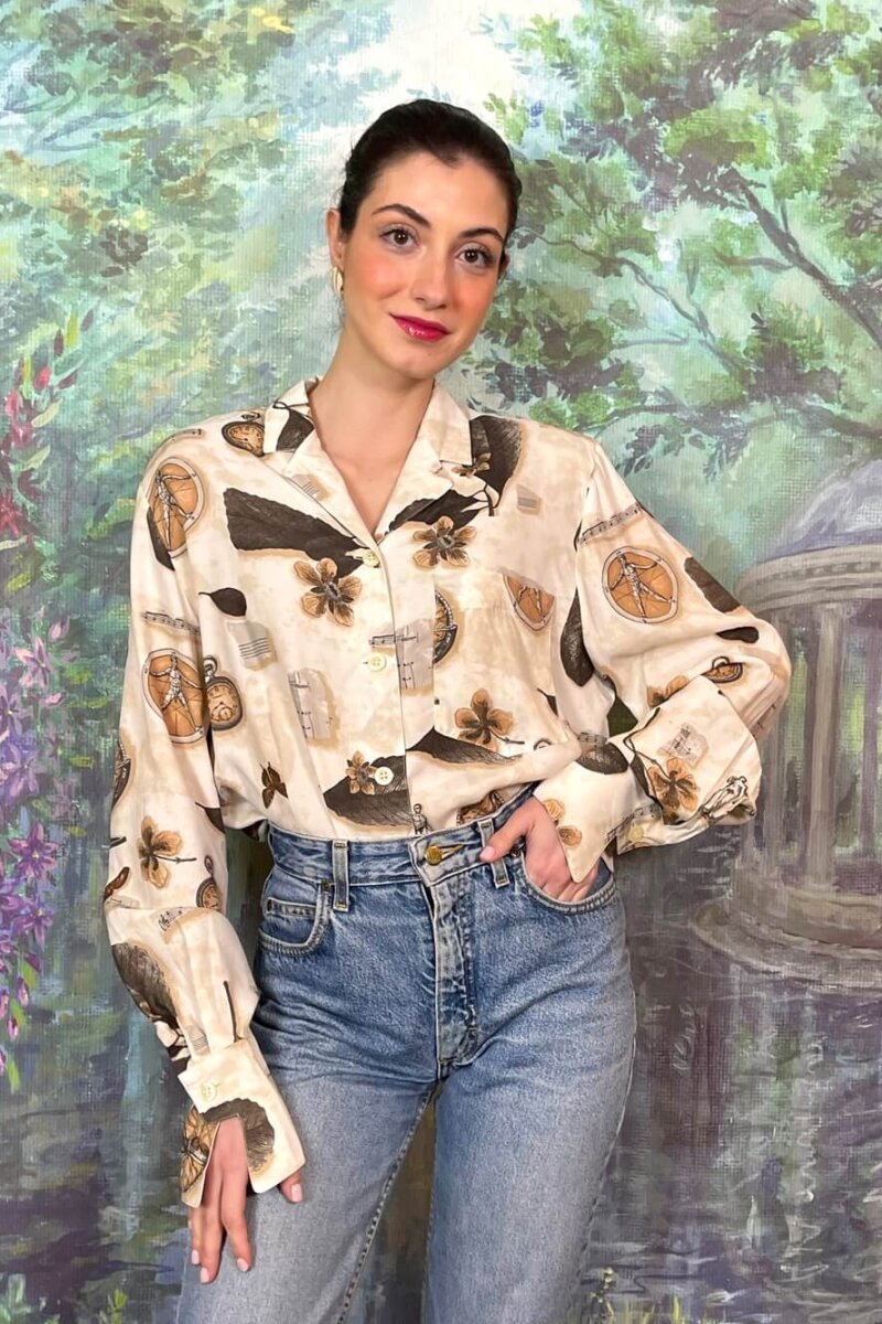 Vintage Neutral Graphic Print Shirt
