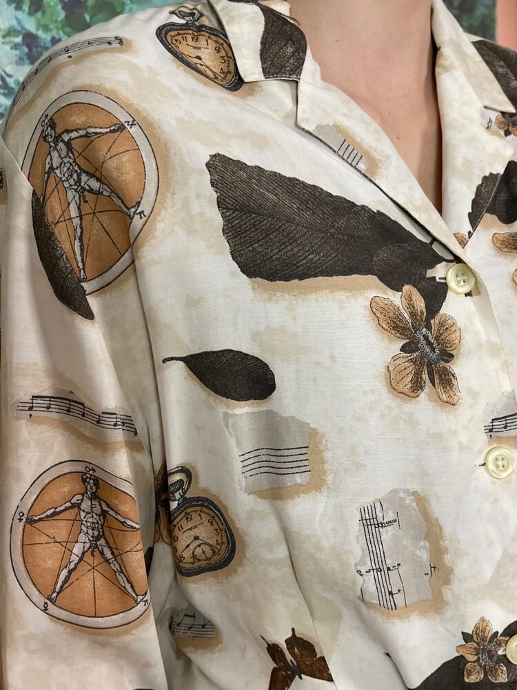 Vintage Neutral Graphic Print Shirt