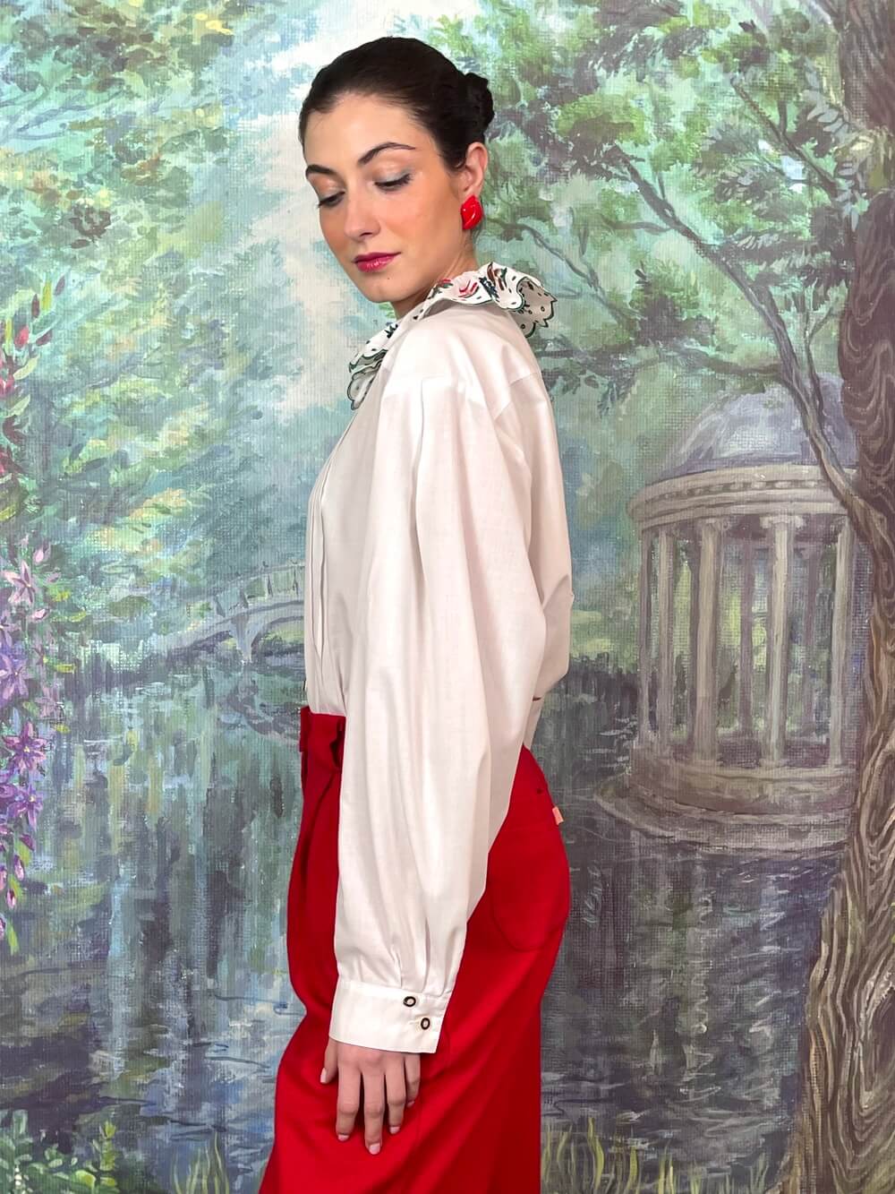 Vintage Austrian Embroidered Collar Blouse