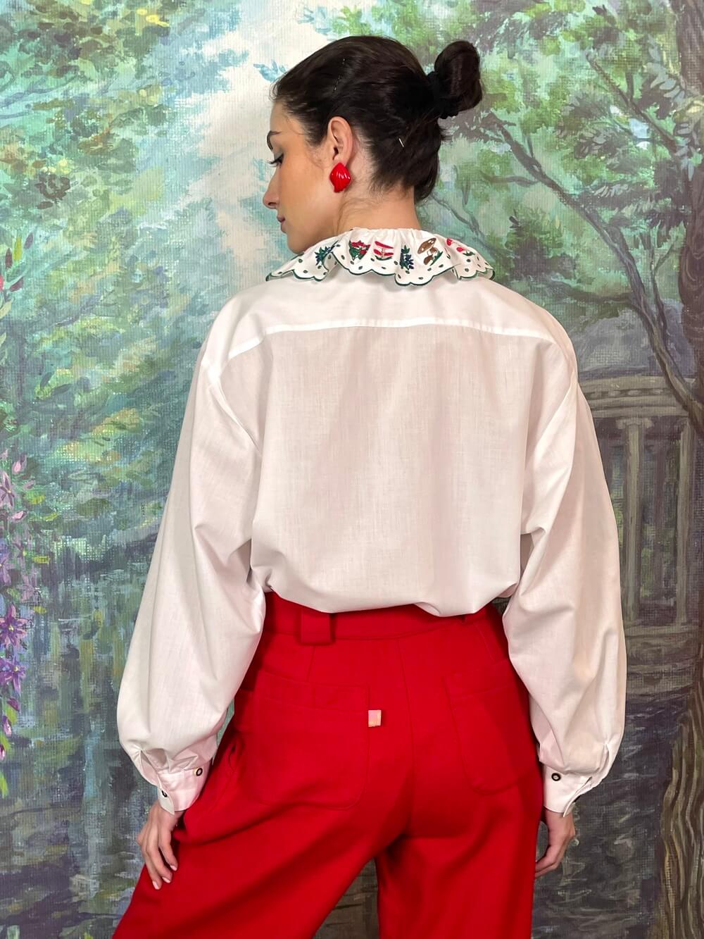 Vintage Austrian Embroidered Collar Blouse