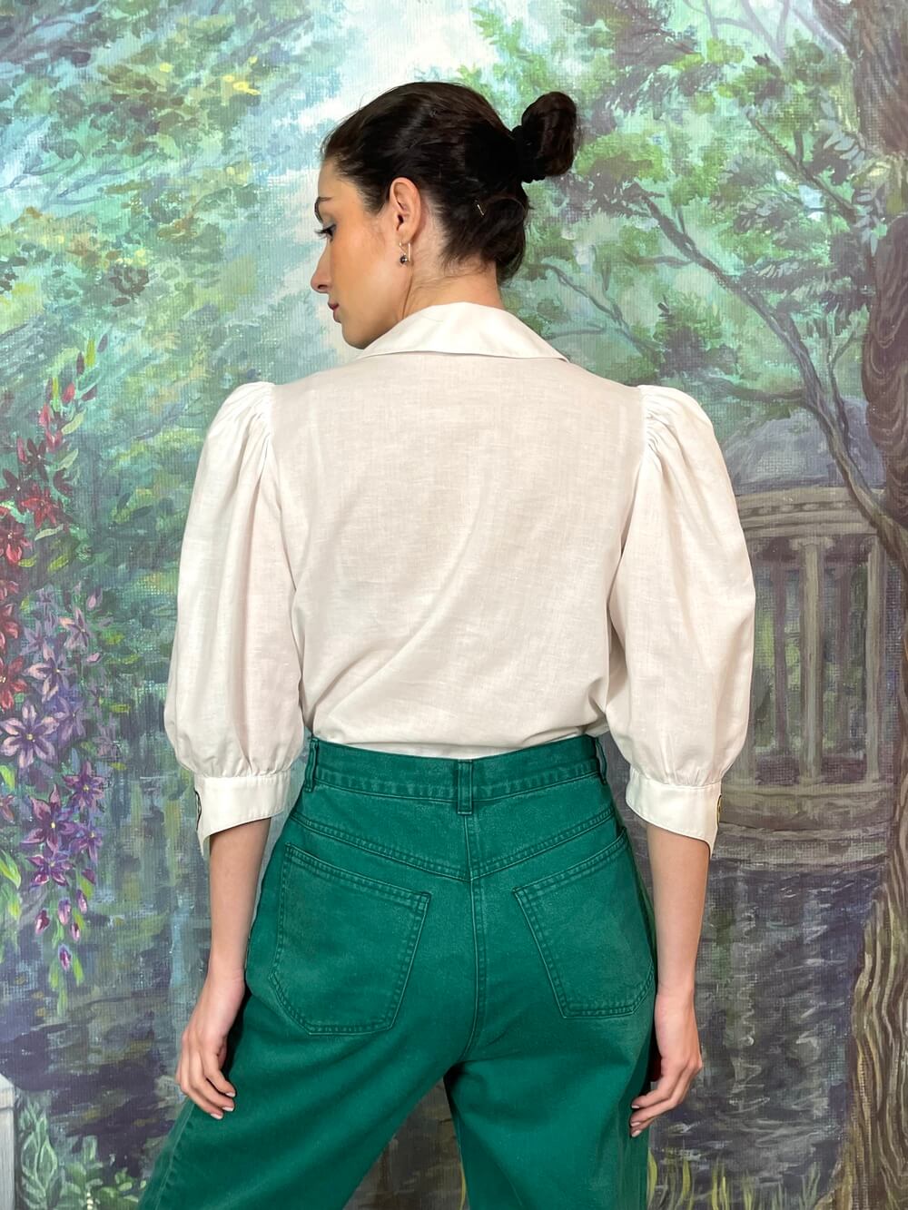 Vintage Austrian Heart Appliqué Blouse