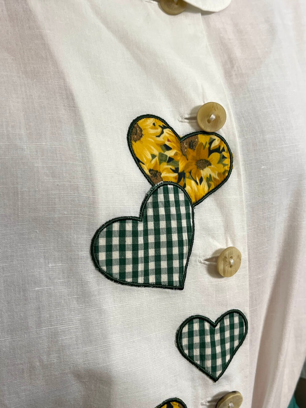 Vintage Austrian Heart Appliqué Blouse