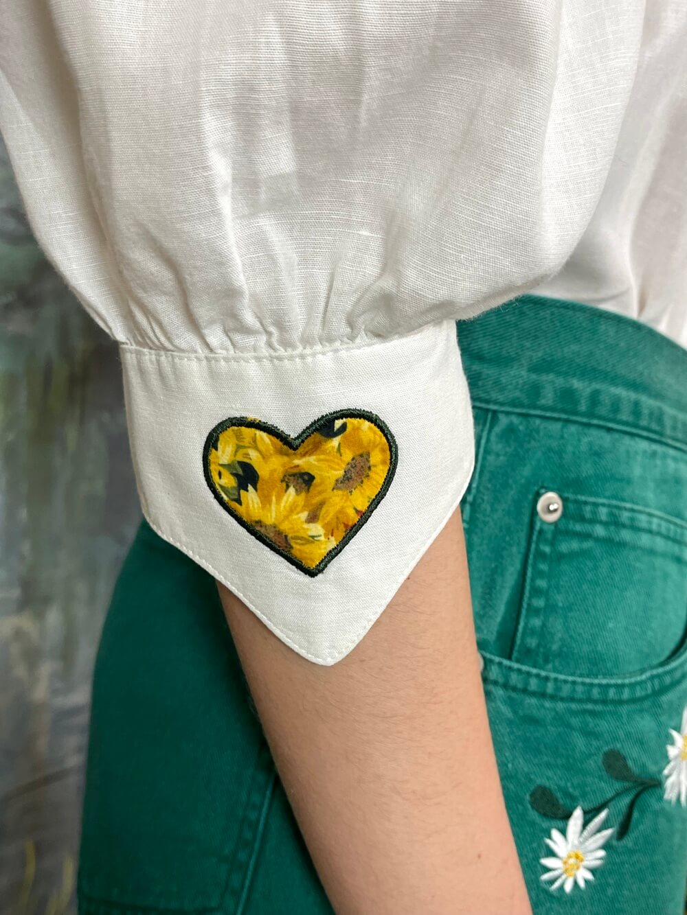 Vintage Austrian Heart Appliqué Blouse