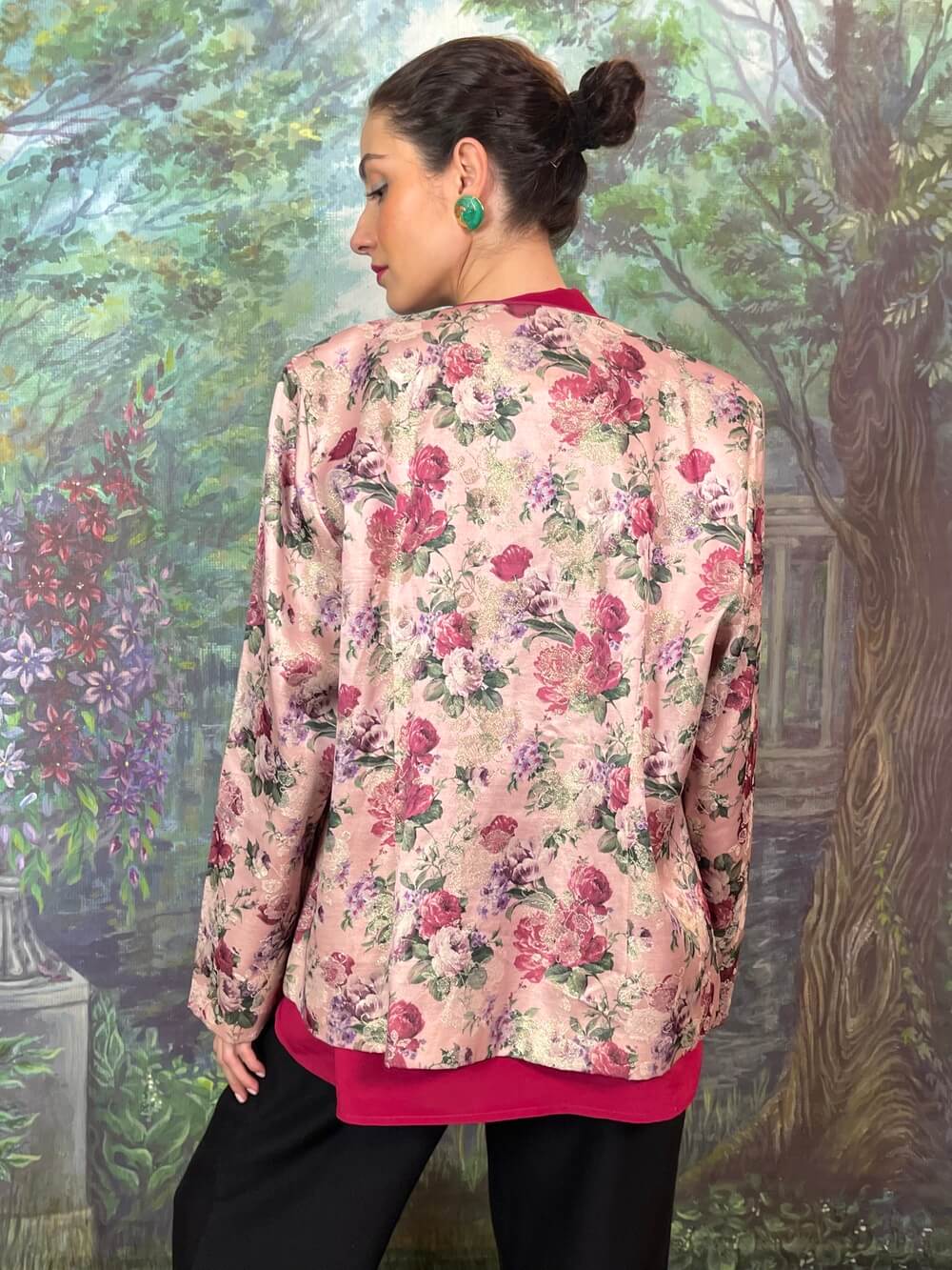 Vintage Pink Floral Light Jacket