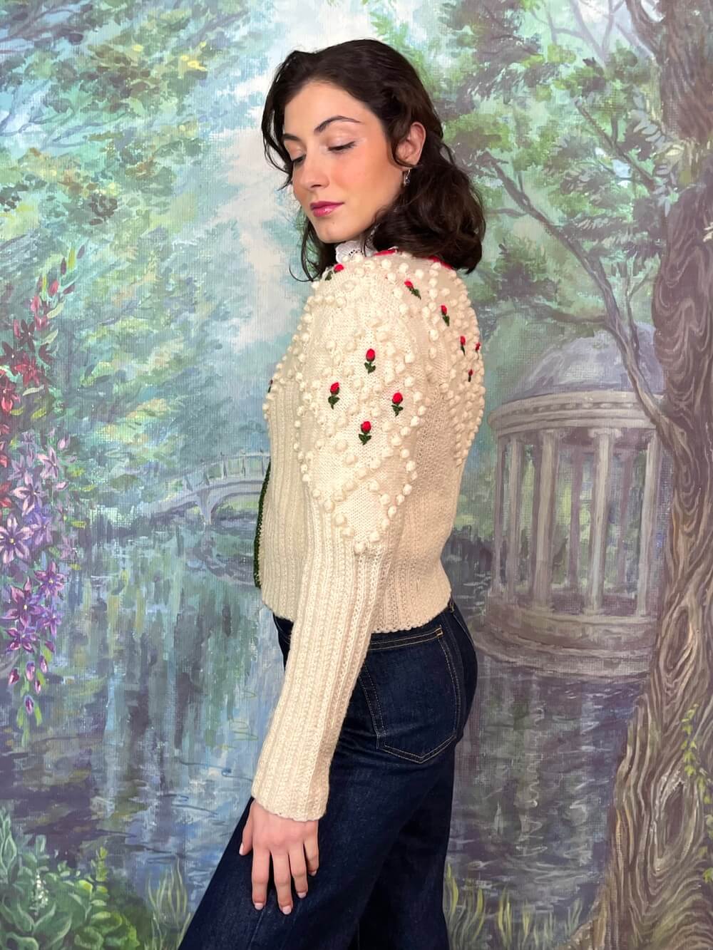 Vintage Austrian Popcorn Knit Cardigan
