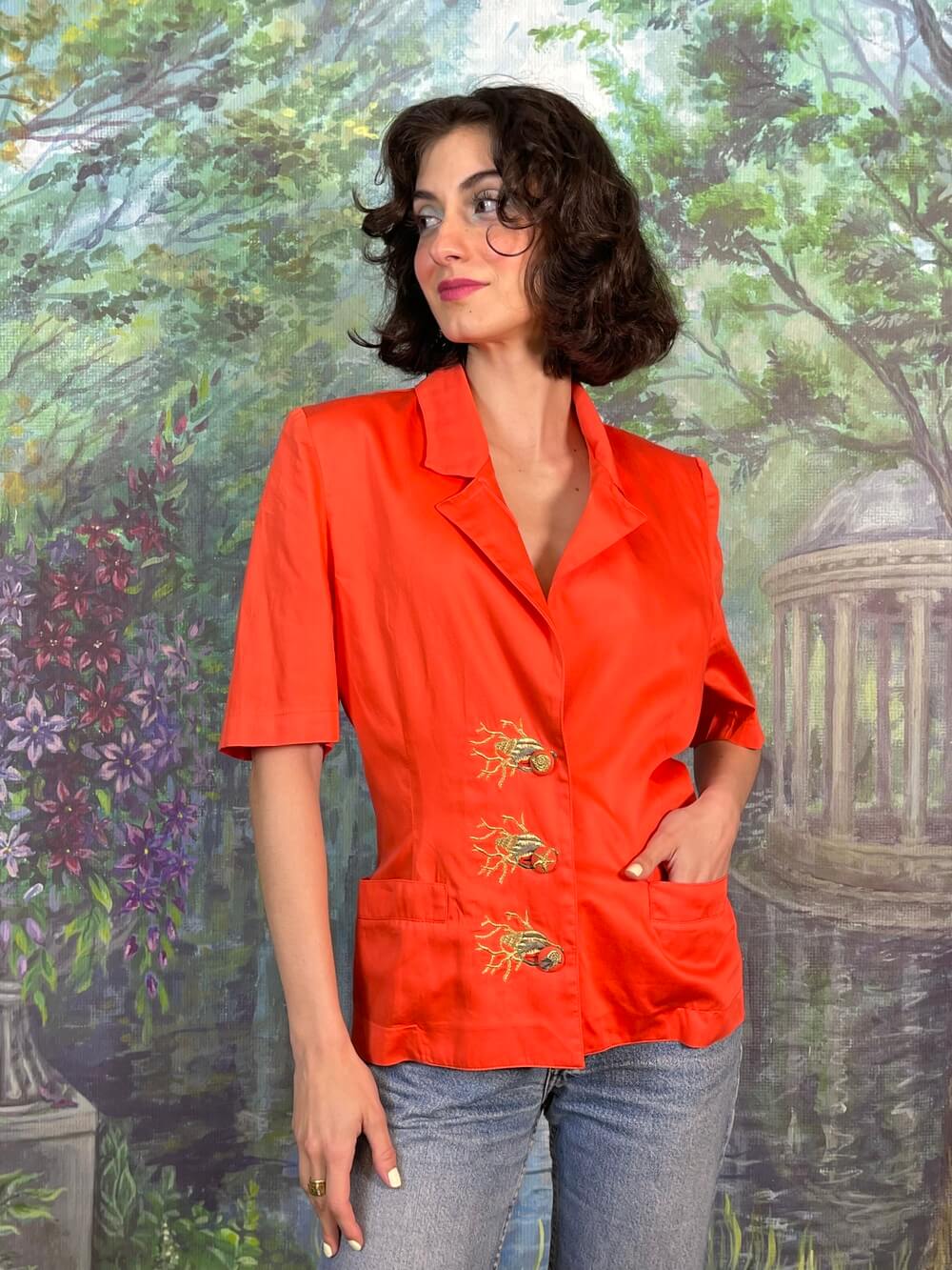 Vintage Cristina Santandrea Pret-à-Porter Coral Jacket