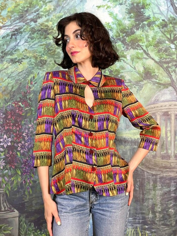 Vintage Silk Bold Blouse