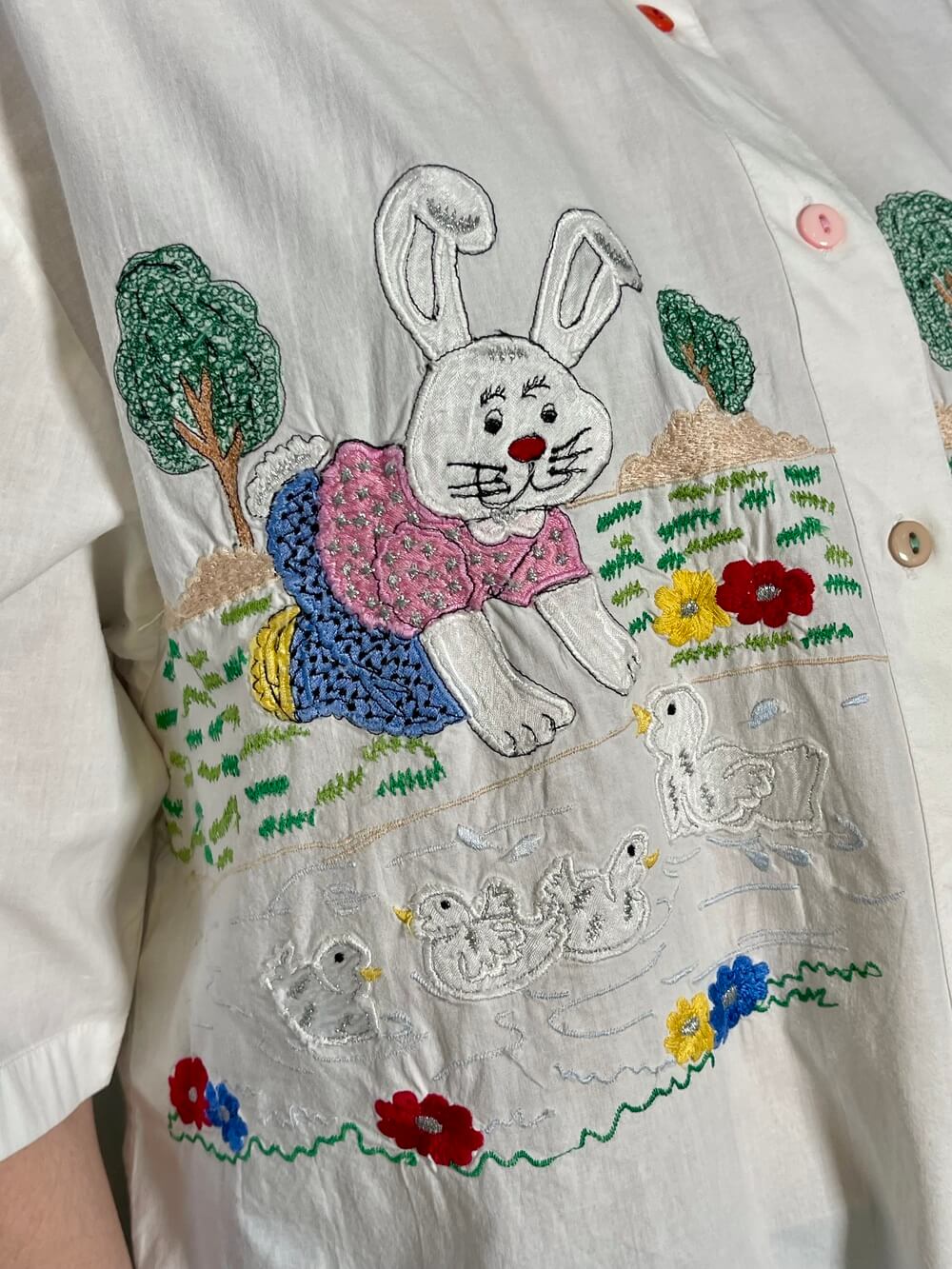 Vintage Embroidered Animal Button Up Shirt