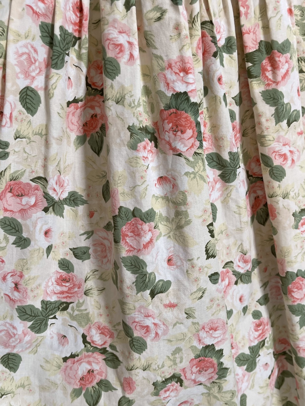 80s Vintage Romantic Rose Garden Dress with Open Back