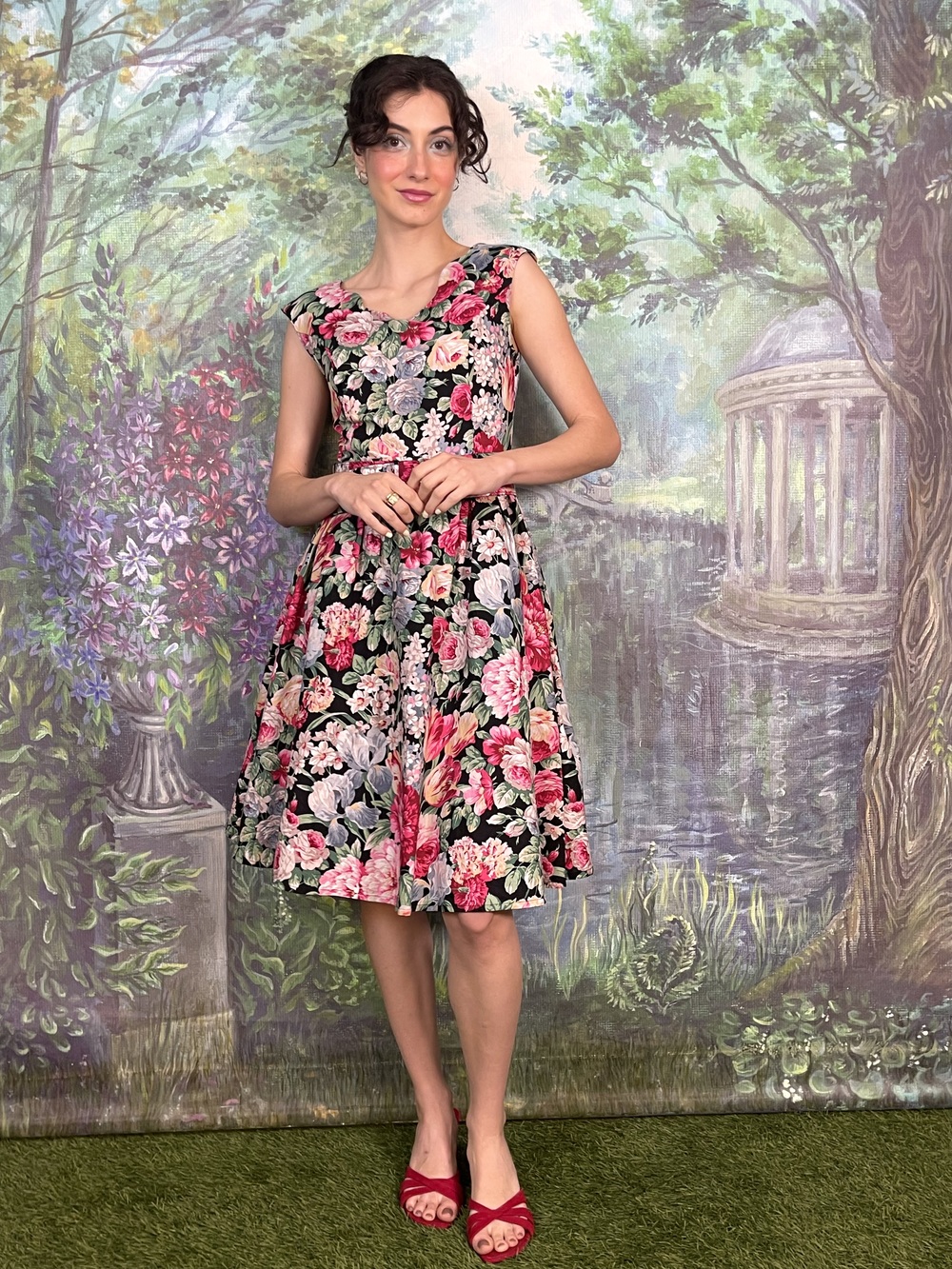 Vintage Floral Fit & Flare Mini Dress