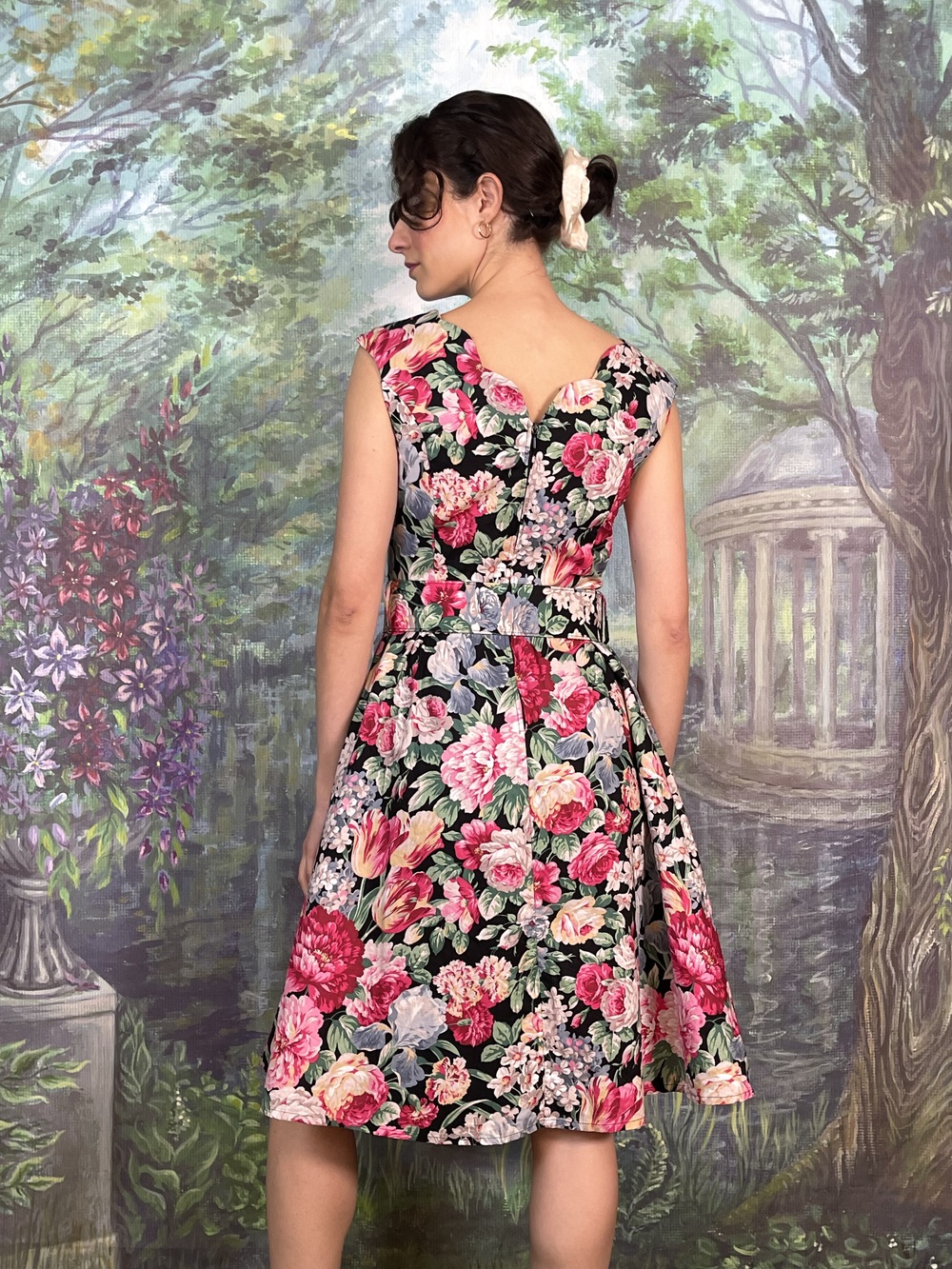 Vintage Floral Fit & Flare Mini Dress