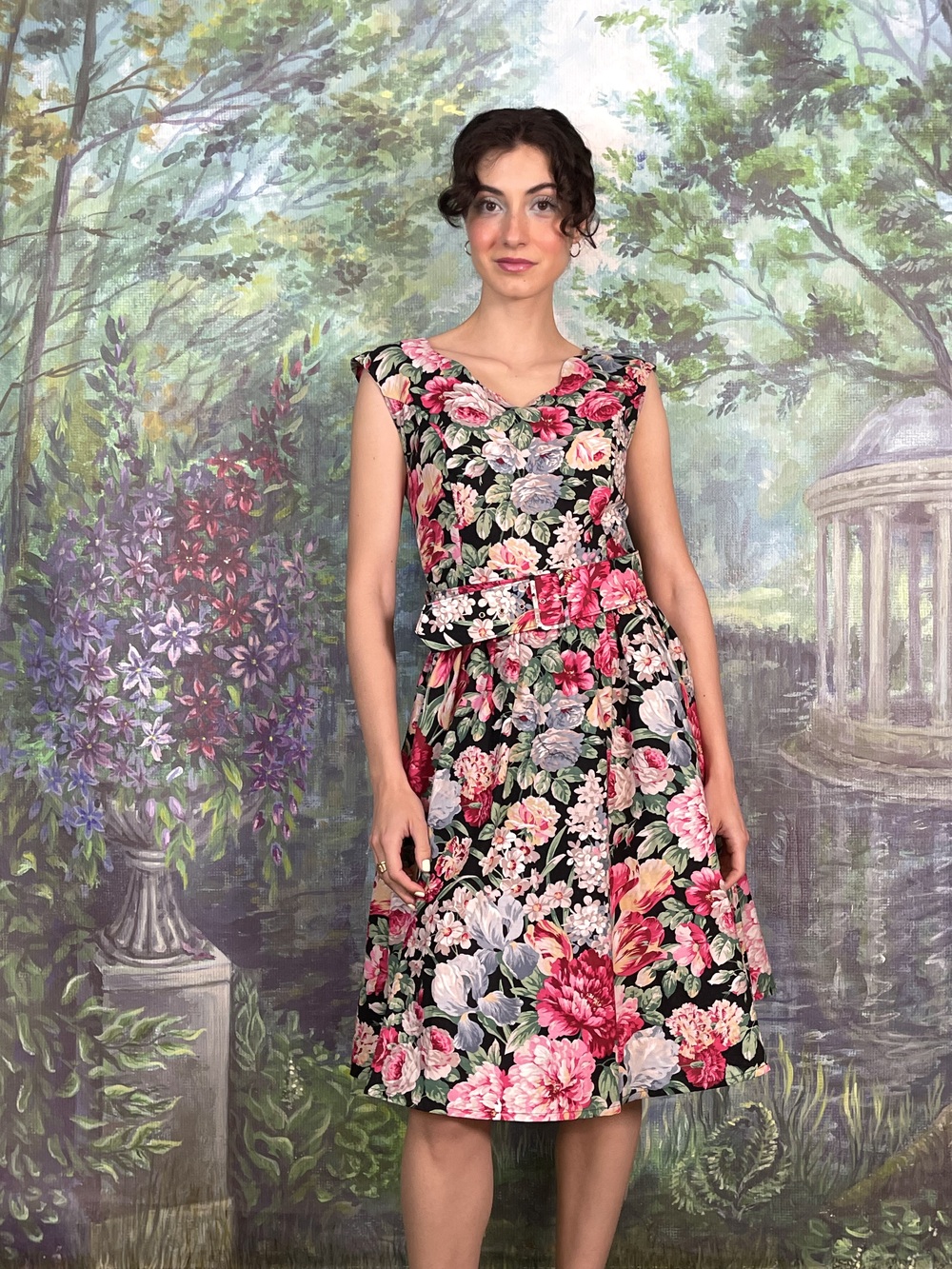 Vintage Floral Fit & Flare Mini Dress