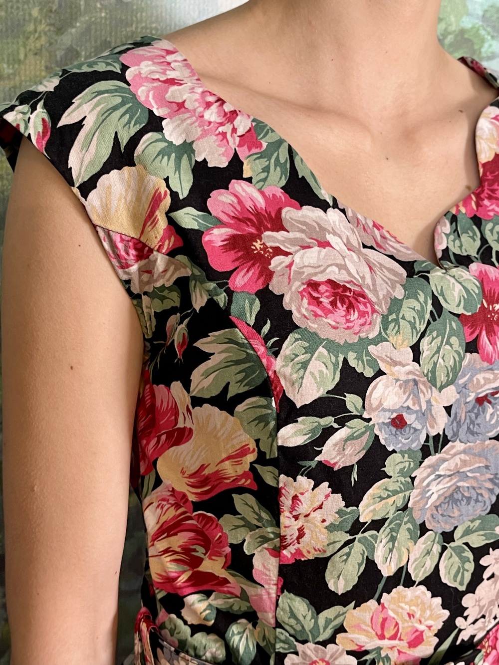 Vintage Floral Fit & Flare Mini Dress