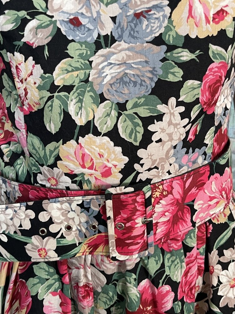 Vintage Floral Fit & Flare Mini Dress