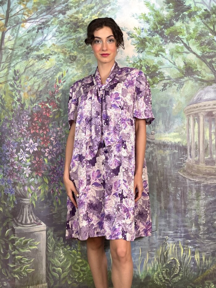 Vintage Lavender Floral Dress