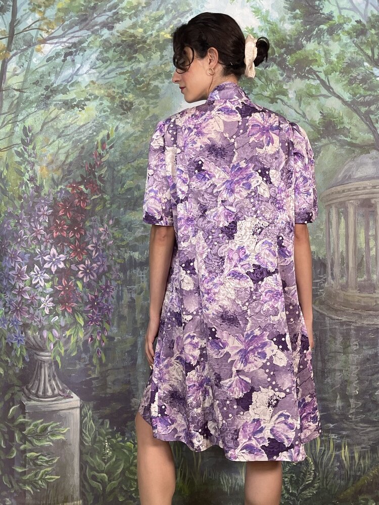 Vintage Lavender Floral Dress