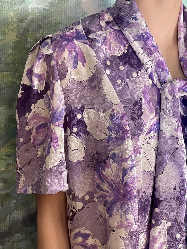 Vintage Lavender Floral Dress