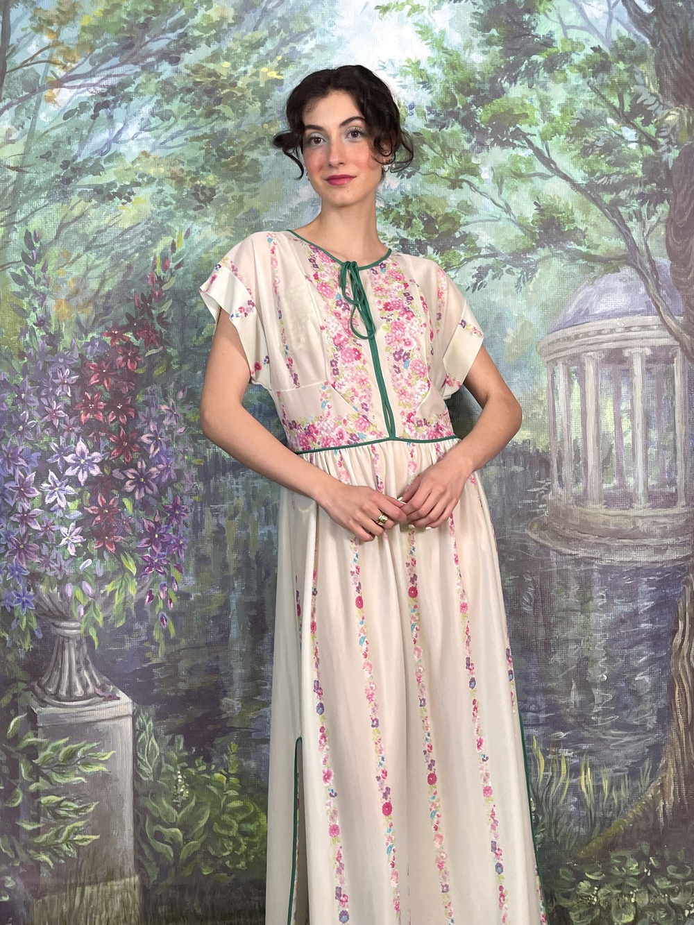 Vintage Romantic Floral Maxi Dress