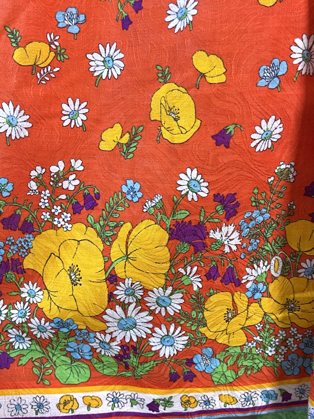70s Vintage Wildflower Midi Skirt