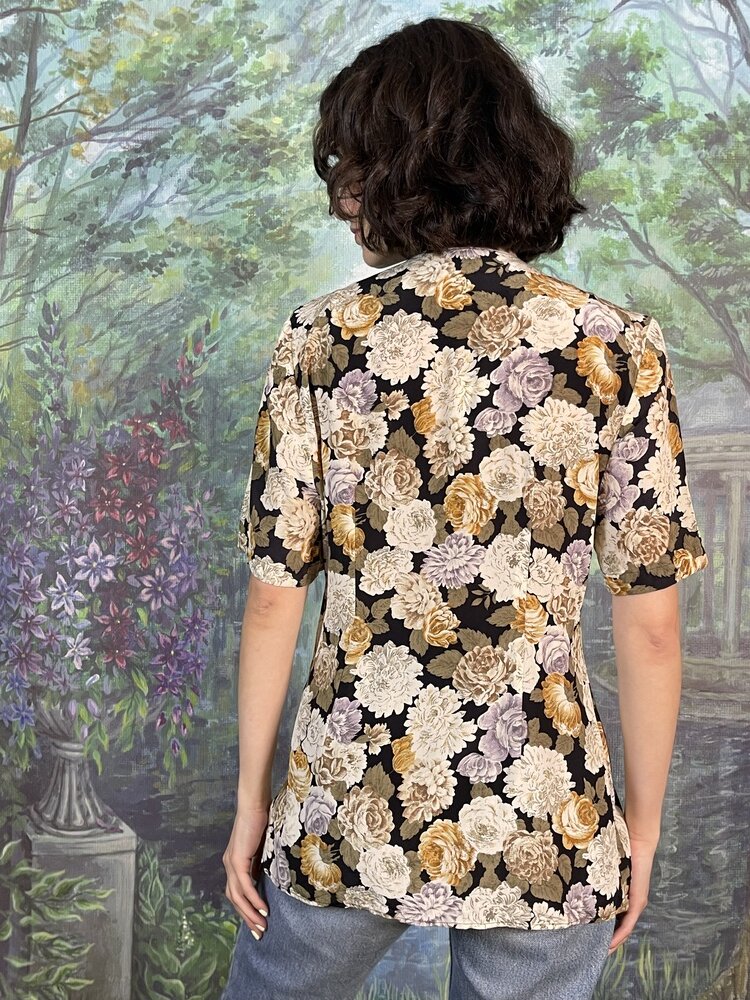 Vintage Silk Floral Blouse