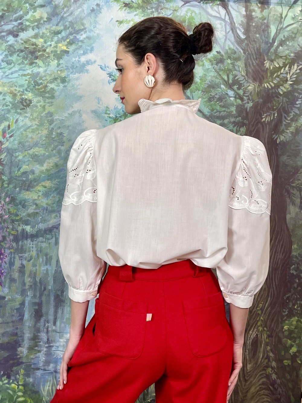 Vintage Austrian Embroidered Cotton Blouse