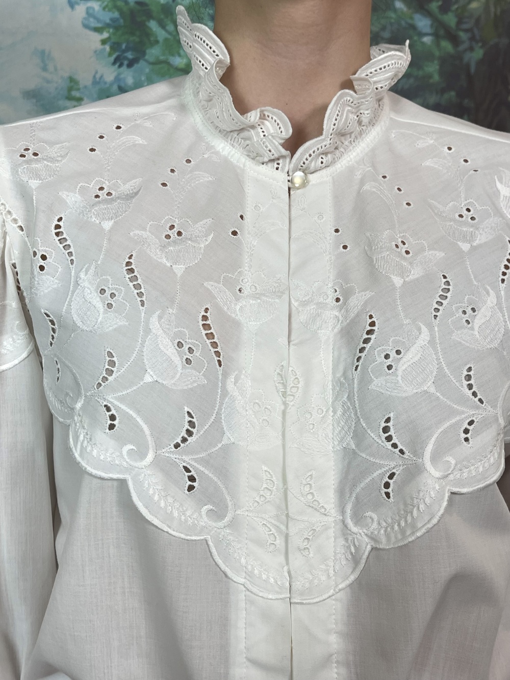 Vintage Austrian Embroidered Cotton Blouse