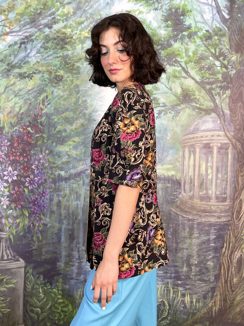 Vintage Baroque Floral Blouse