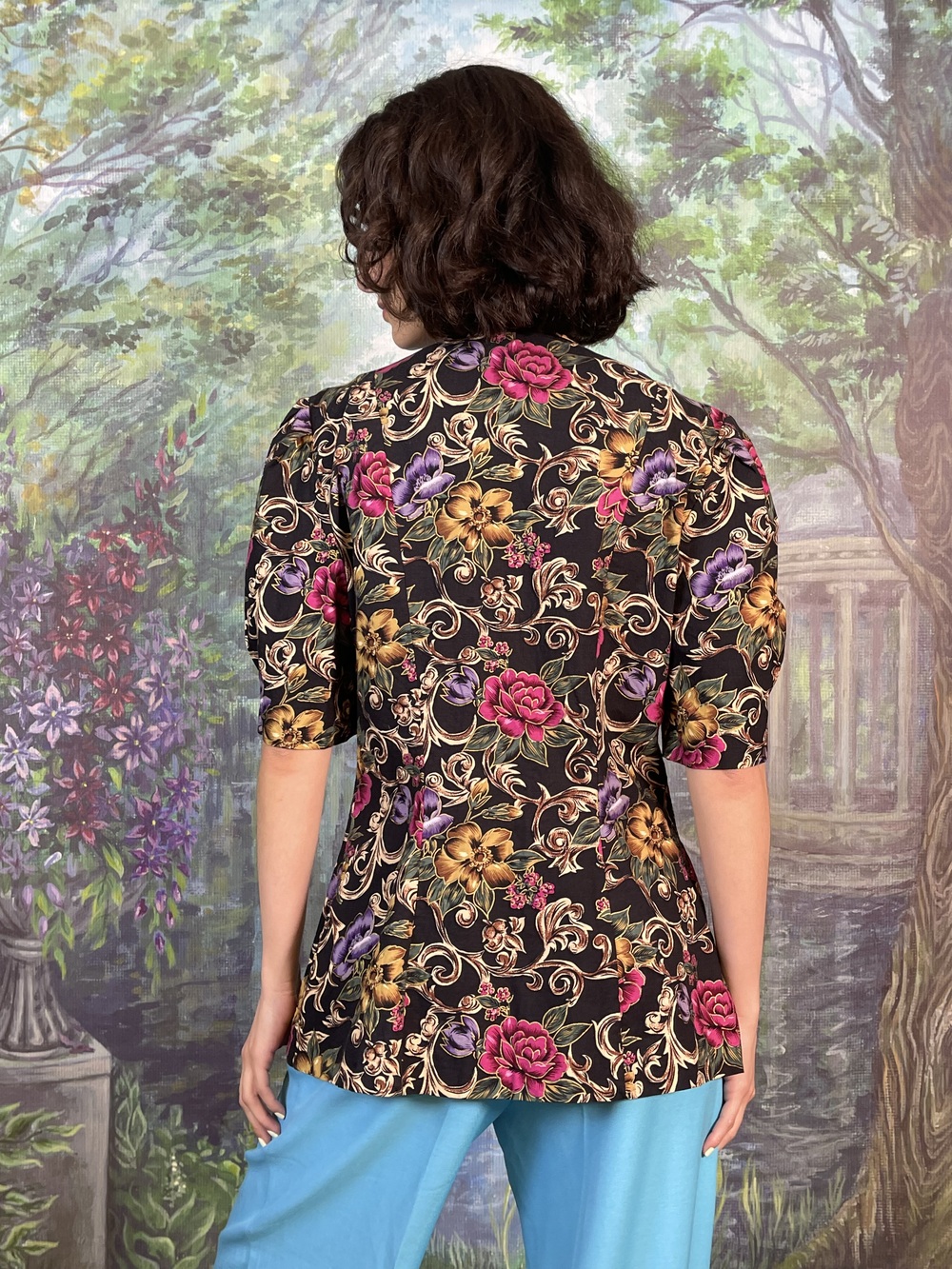 Vintage Baroque Floral Blouse
