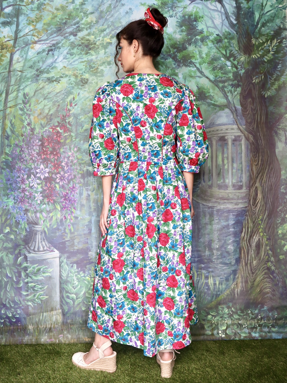 Vintage Austrian Floral Cotton Dress