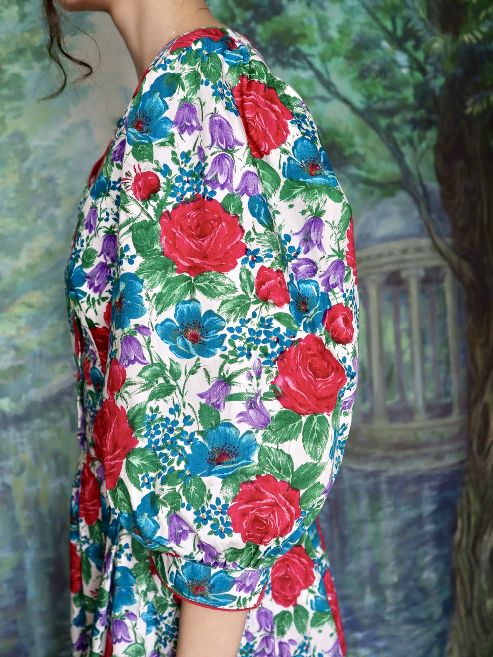 Vintage Austrian Floral Cotton Dress