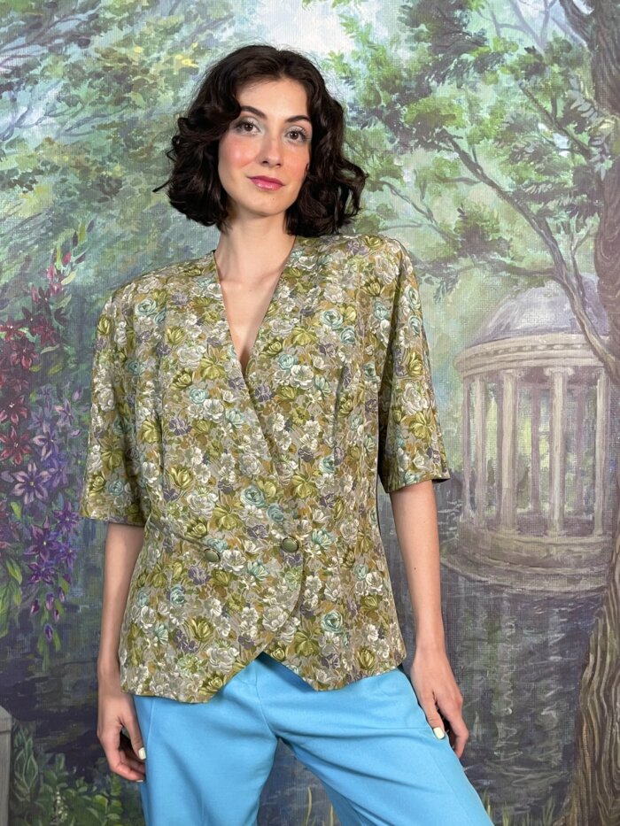 Vintage Green Floral Light Jacket