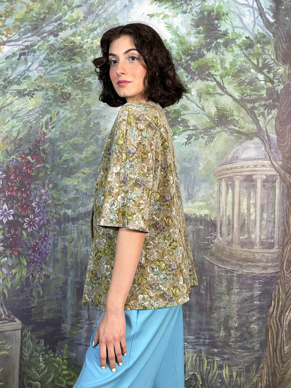 Vintage Green Floral Light Jacket