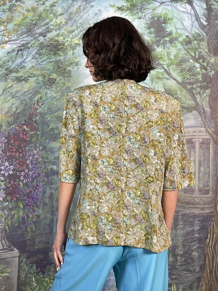 Vintage Green Floral Light Jacket