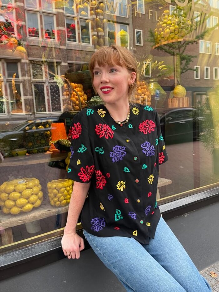 Vintage Edgar Vos Embroidered Floral Jacket