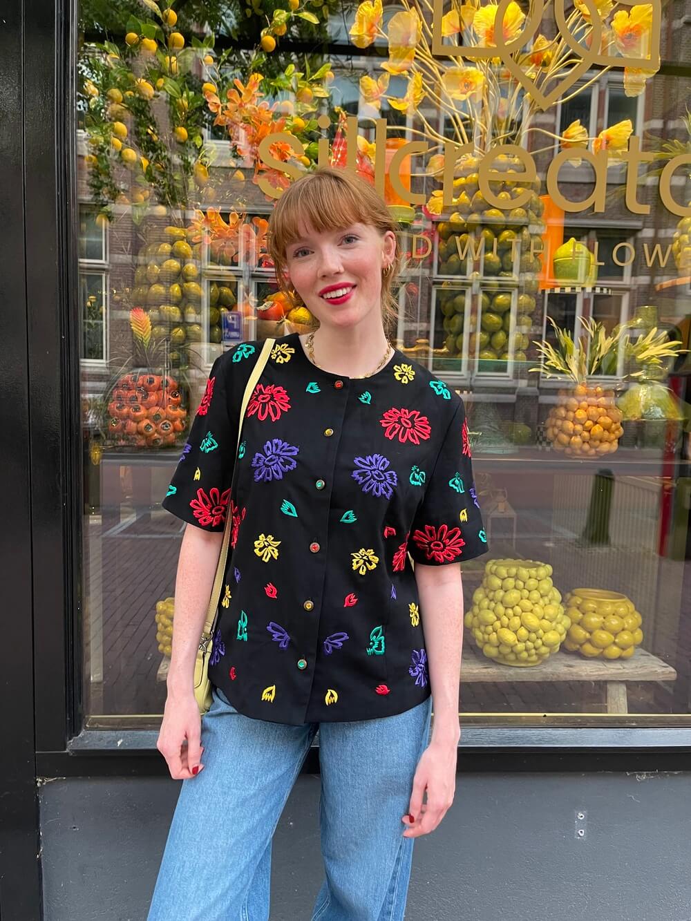 Vintage Edgar Vos Embroidered Floral Jacket